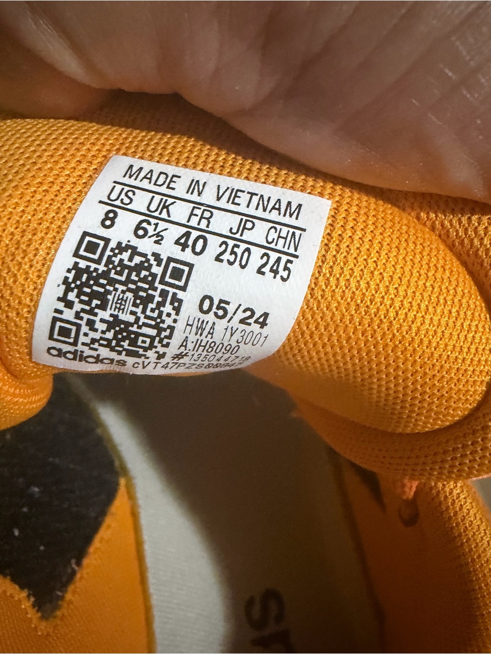 adidas women’s Orange Suede Sneakers with Purple Stripes - Picture 8 of 9